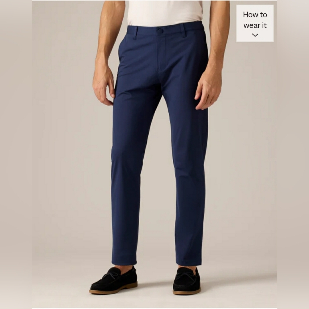 RHONE Men's Navy Blue Slim Tech Pants